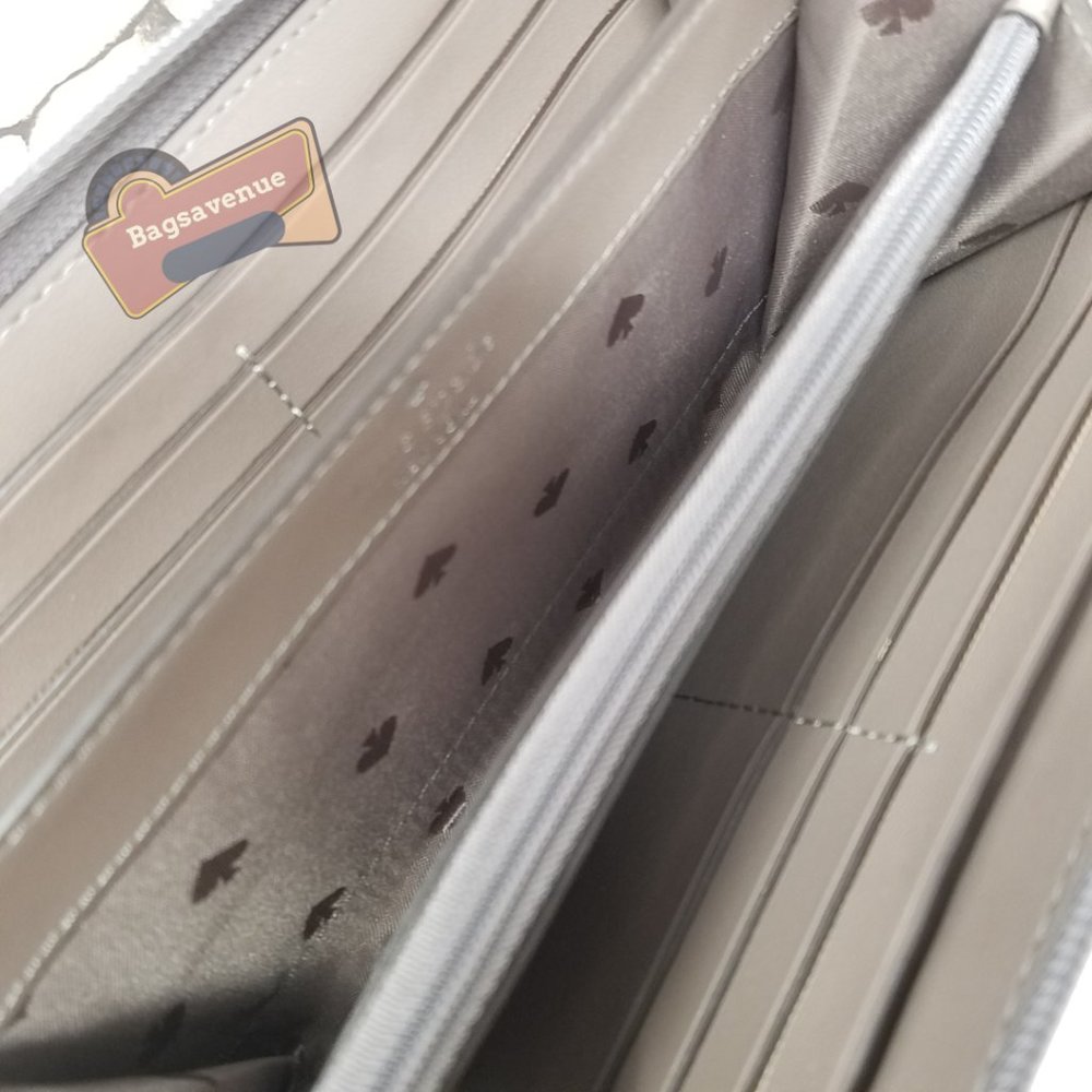 #bagsavenue pvc saffiano greta court neda Grey wallet cityscape Kate Spade - Picture 3 of 10